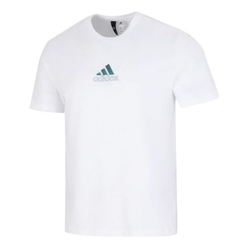 Футболка Men's adidas U JF SS Tee 2 Logo Athleisure Casual Sports Round Neck Short Sleeve White T-Shirt, белый