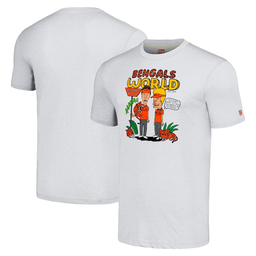 

Футболка с коротким рукавом Homage Cincinnati Bengals, пепельный