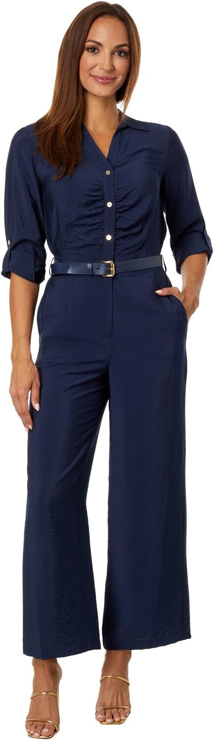 

Поплиновый комбинезон со сборками MICHAEL Michael Kors, цвет Midnight Blue