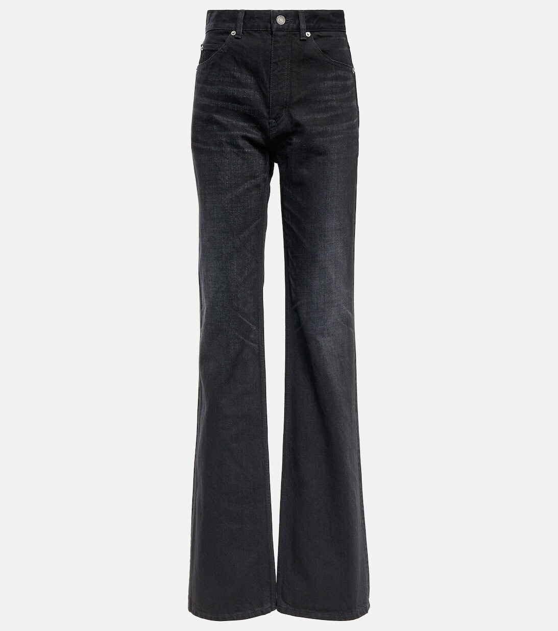 

Расклешенные джинсы 70-х с высокой посадкой SAINT LAURENT, черный