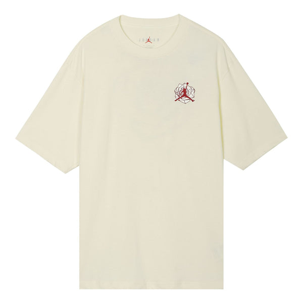 Футболка (WMNS) Air Jordan x Teyana Taylor Vintage T-shirt 'Coconut Milk', цвет coconut milk/gym red кроссовки jordan air jordan 11 black gym red white