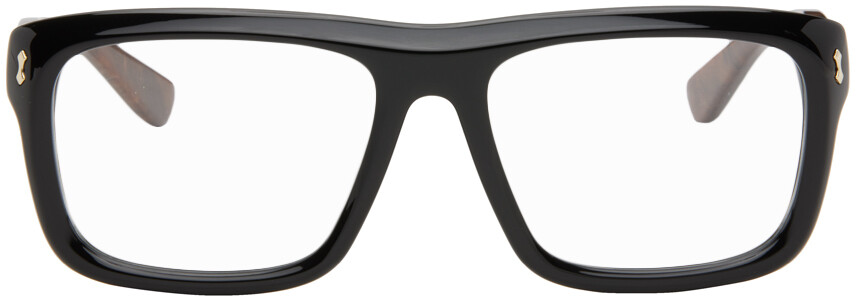 

Черные прямоугольные очки Gucci, цвет Black/Black/Transparent
