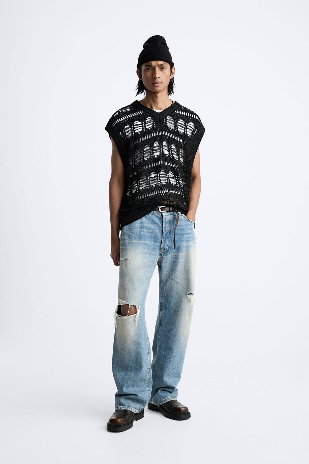 

Жилет крючком ZARA, черный