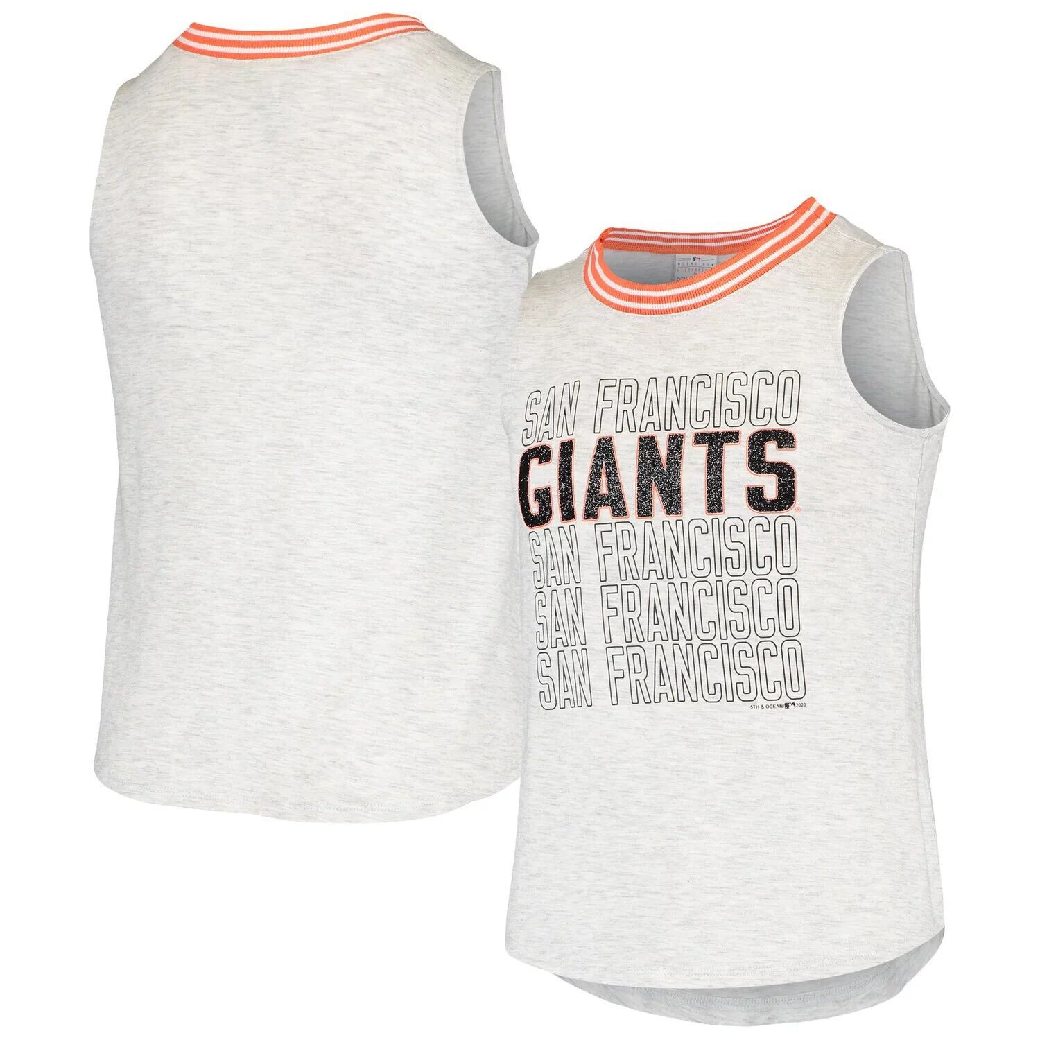 

Бейсбольная майка с повторением для девочек Youth Justice Natural San Francisco Giants Unbranded