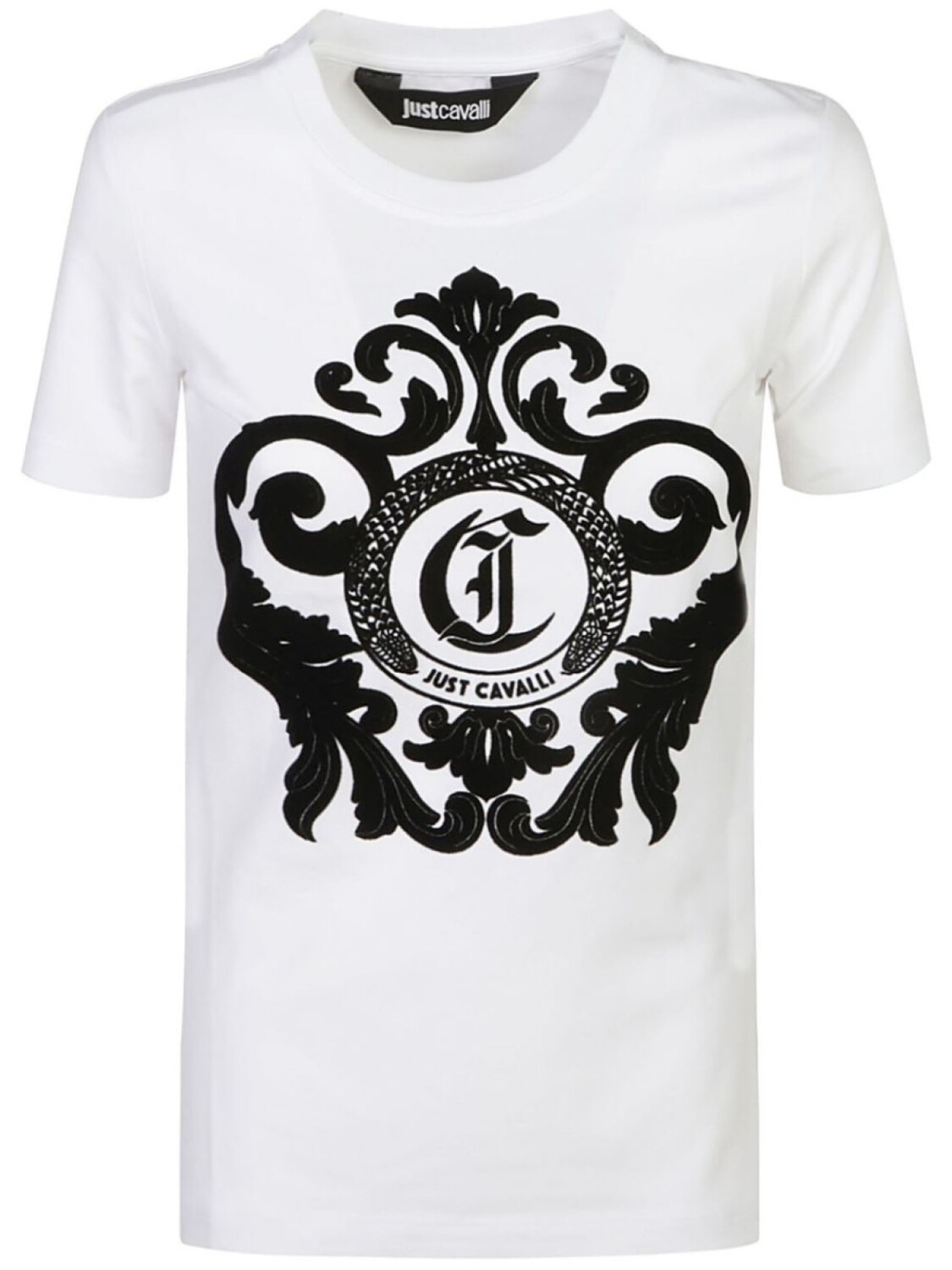 

Just Cavalli футболка с логотипом и флокированием, белый