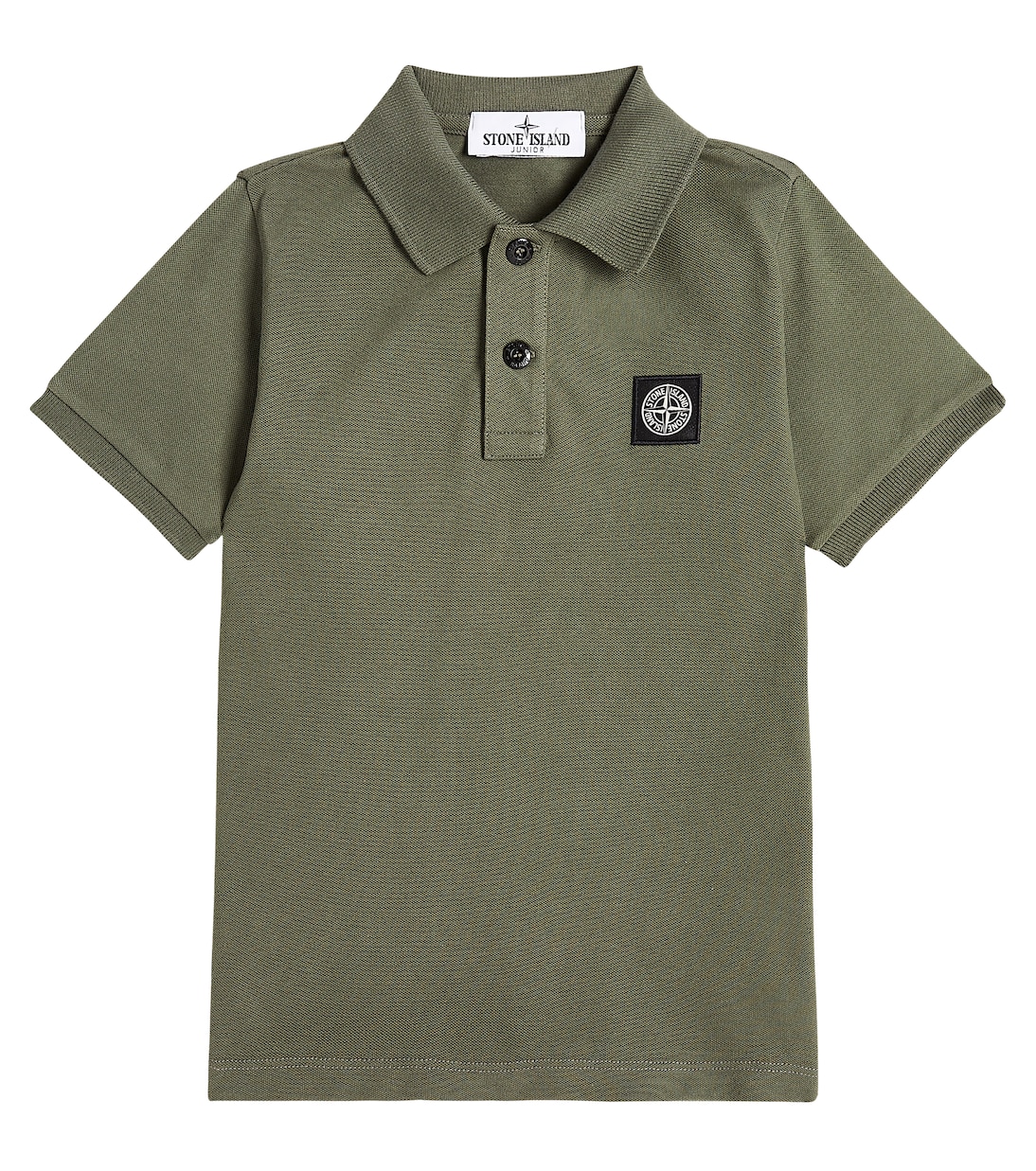 Рубашка-поло compass из хлопкового пике Stone Island Junior, зеленый