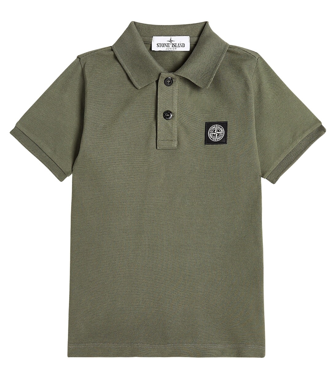 

Рубашка-поло compass из хлопкового пике Stone Island Junior, зеленый