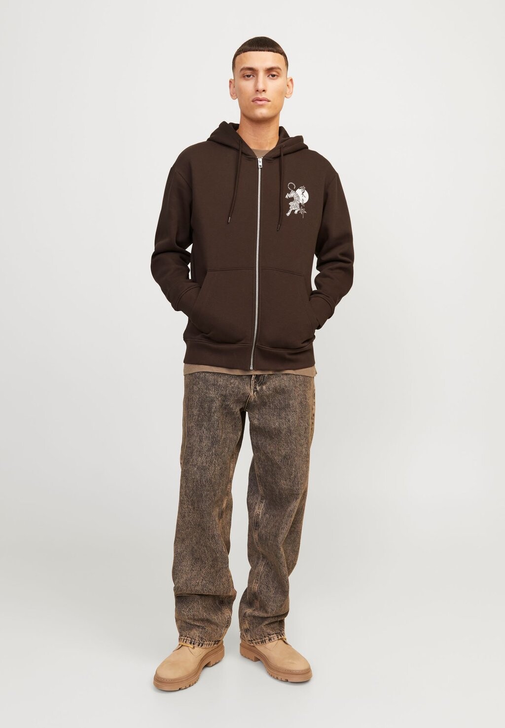 

Толстовка на молнии Jorkyo Zip Hood Unisex Jack & Jones, цвет chocolate brown