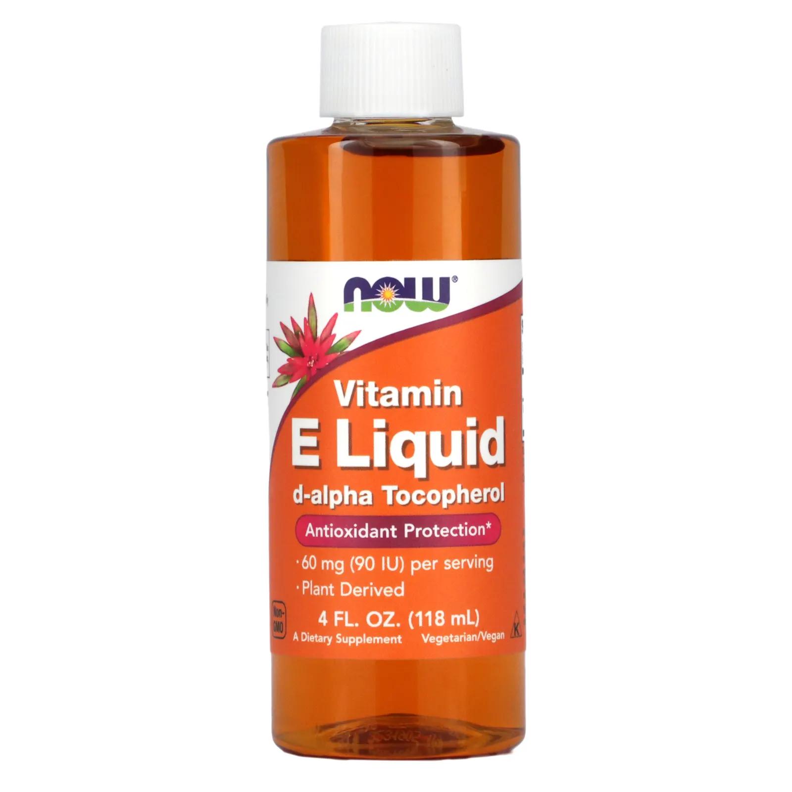 Now Foods Натуральный жидкий витамин E 4 ж. унц. (120 мл)