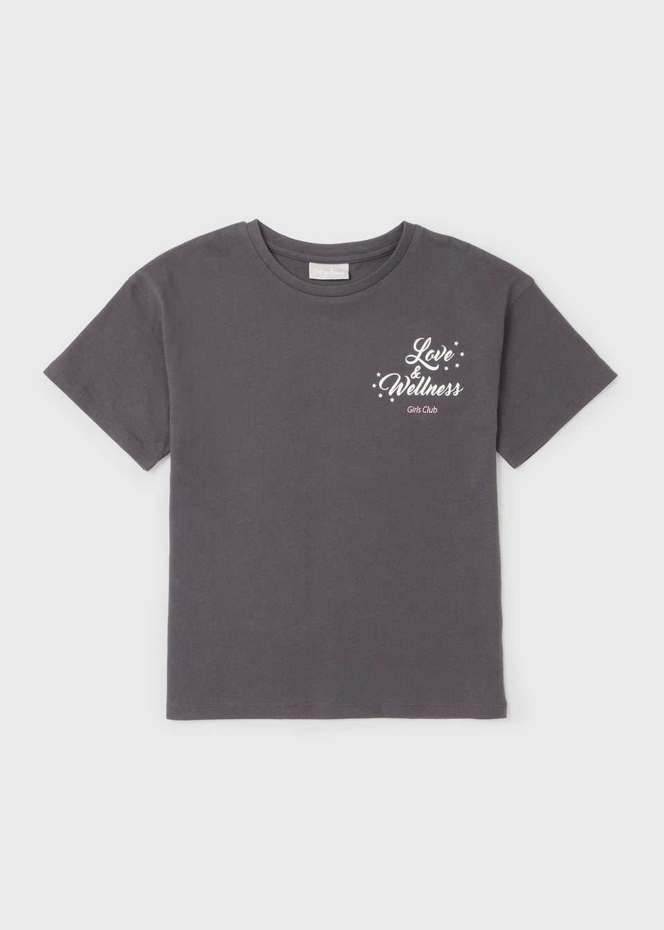 Футболка Темно-угольная любовь для девочек (7–15 лет) футболка серая с принтом паетками love