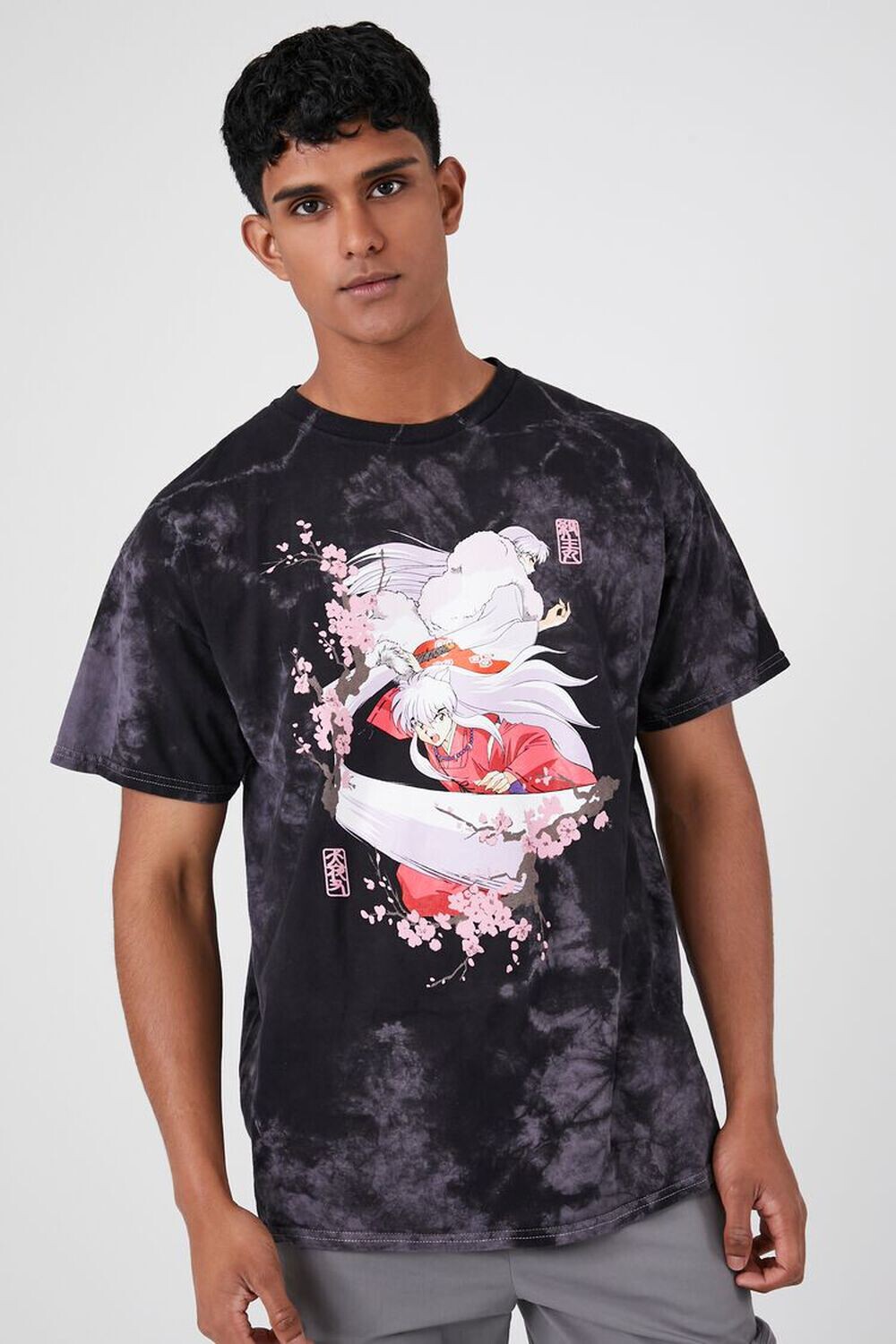 

Футболка с рисунком Tie-Dye Inuyasha Forever 21, черный