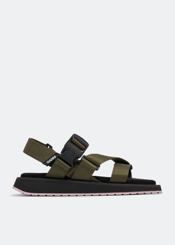 

Сандалии Ganni Performance Webbing, зеленый