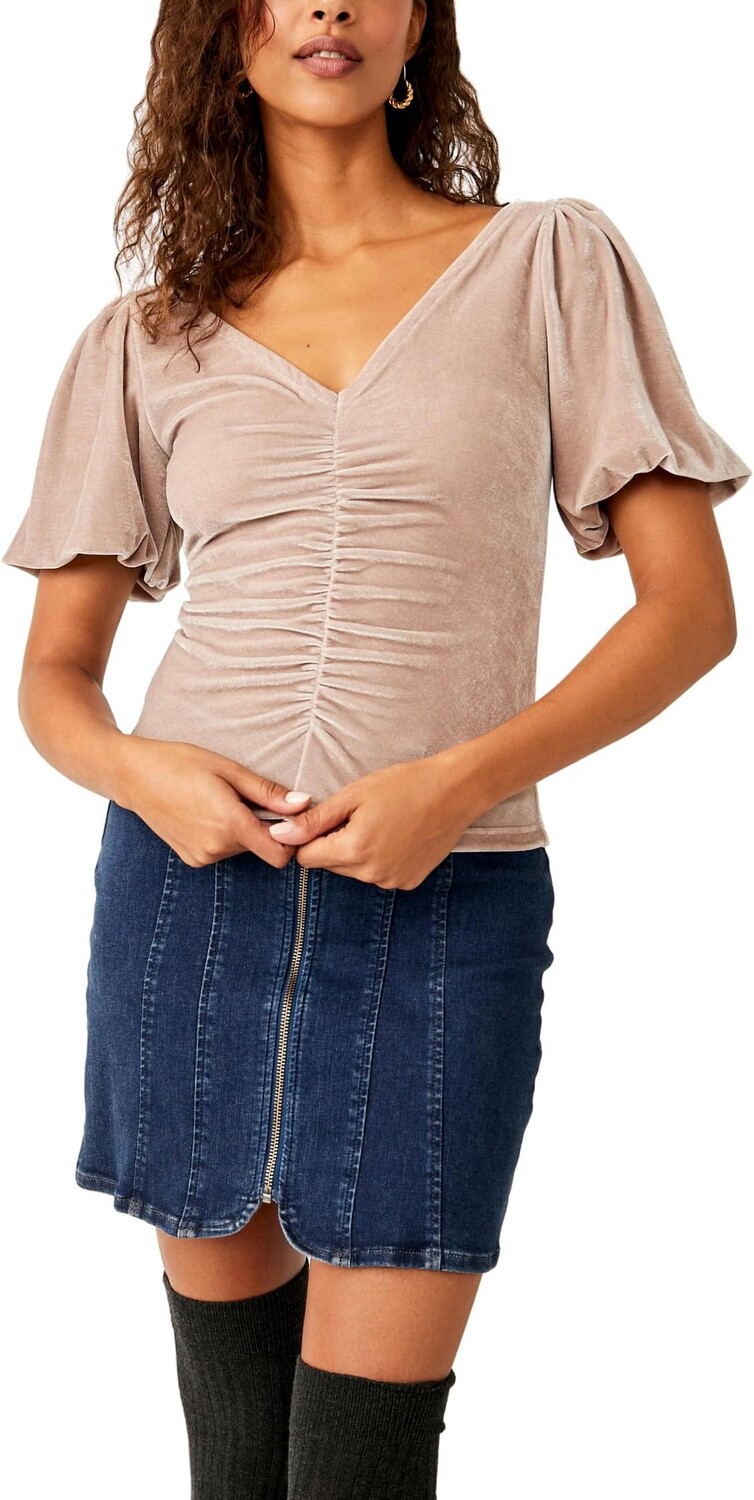 

Бархатный топ Cupcake Free People, цвет Cashmere