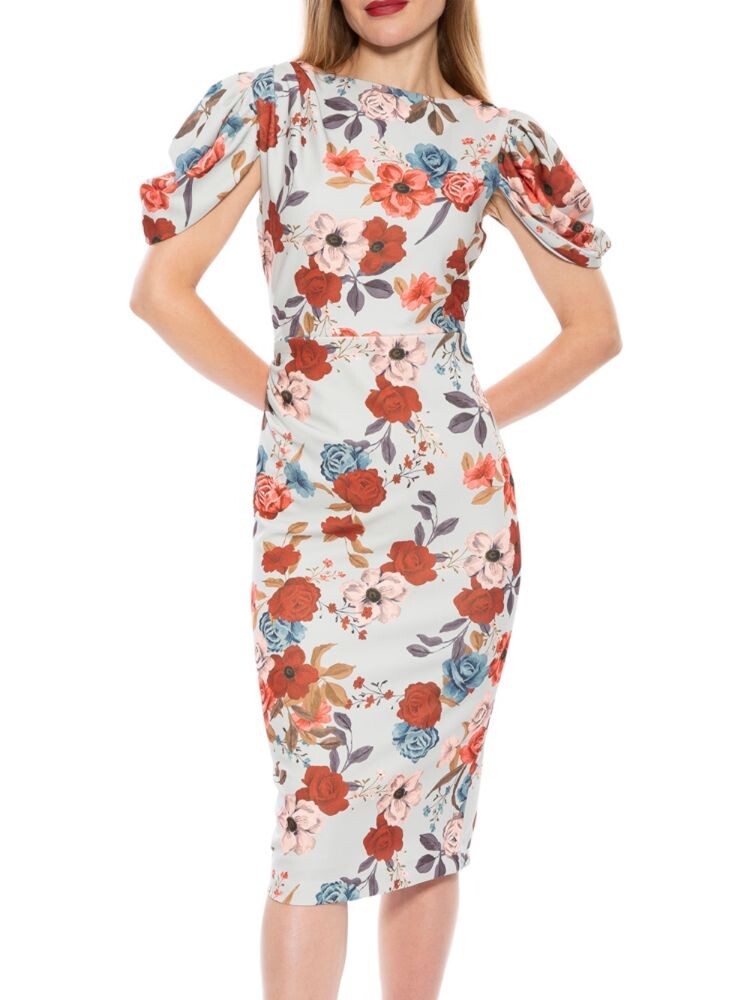 

Платье-футляр с драпированными плечами Alexia Admor, цвет Large Florals