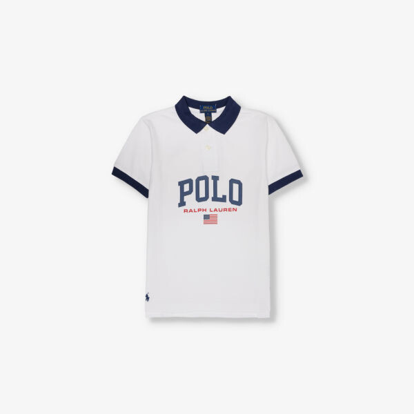 

Футболка-Поло из хлопкового джерси с вышитым логотипом для мальчиков Polo Ralph Lauren, белый