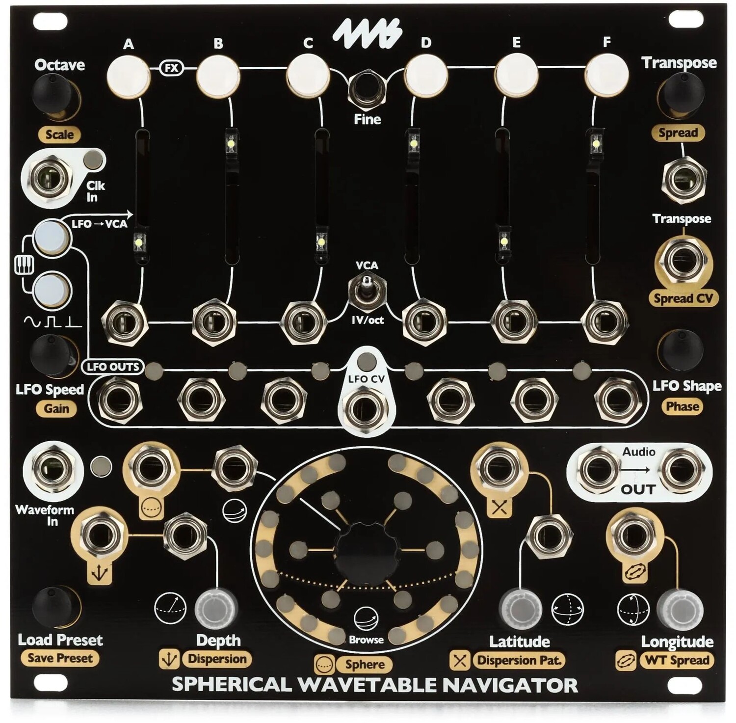 

Модуль сферической волновой таблицы 4 мс Модуль Eurorack