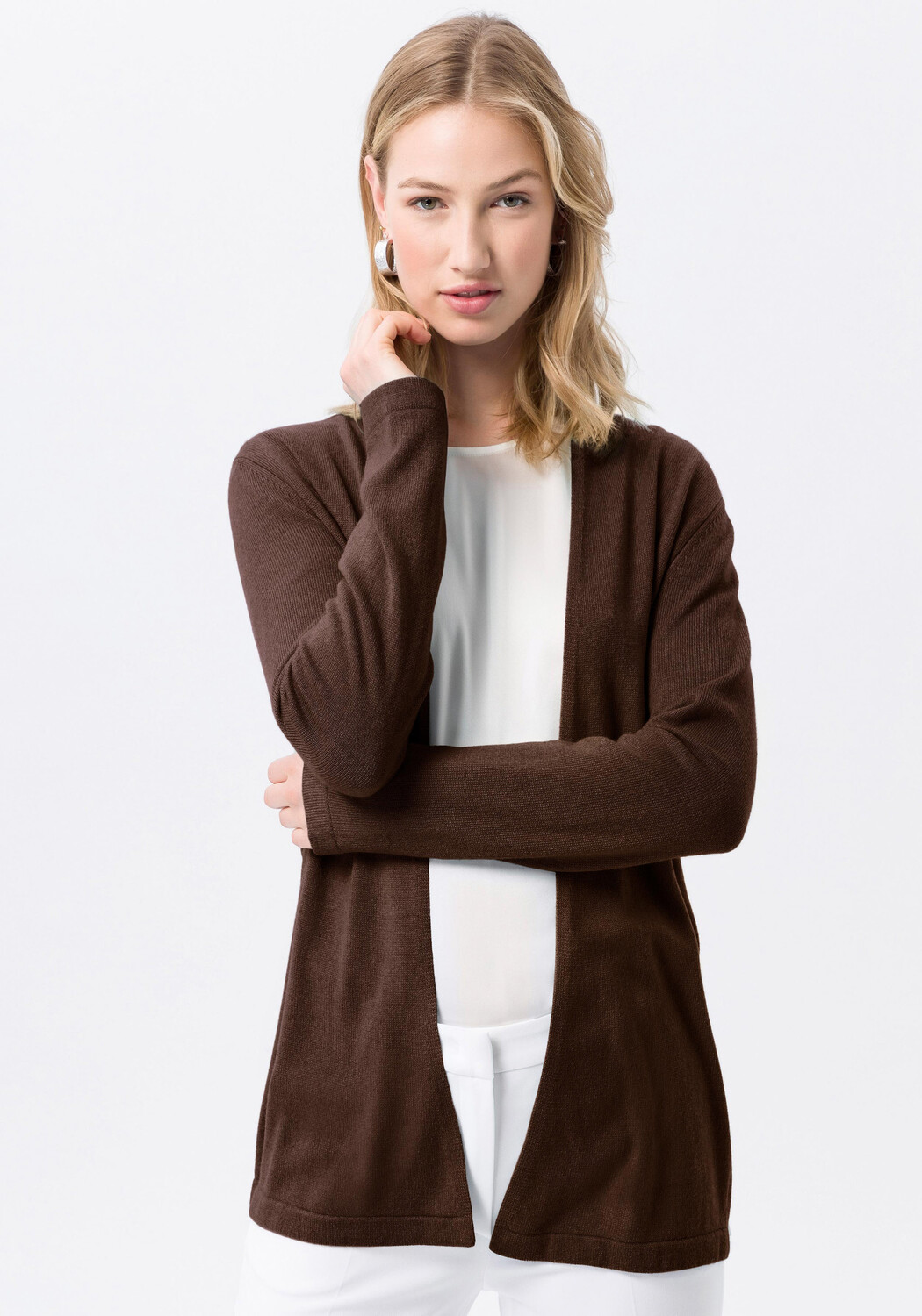 

Толстовка PETER HAHN Strickjacke silk, цвет DUNKELBRAUN-MELANGE