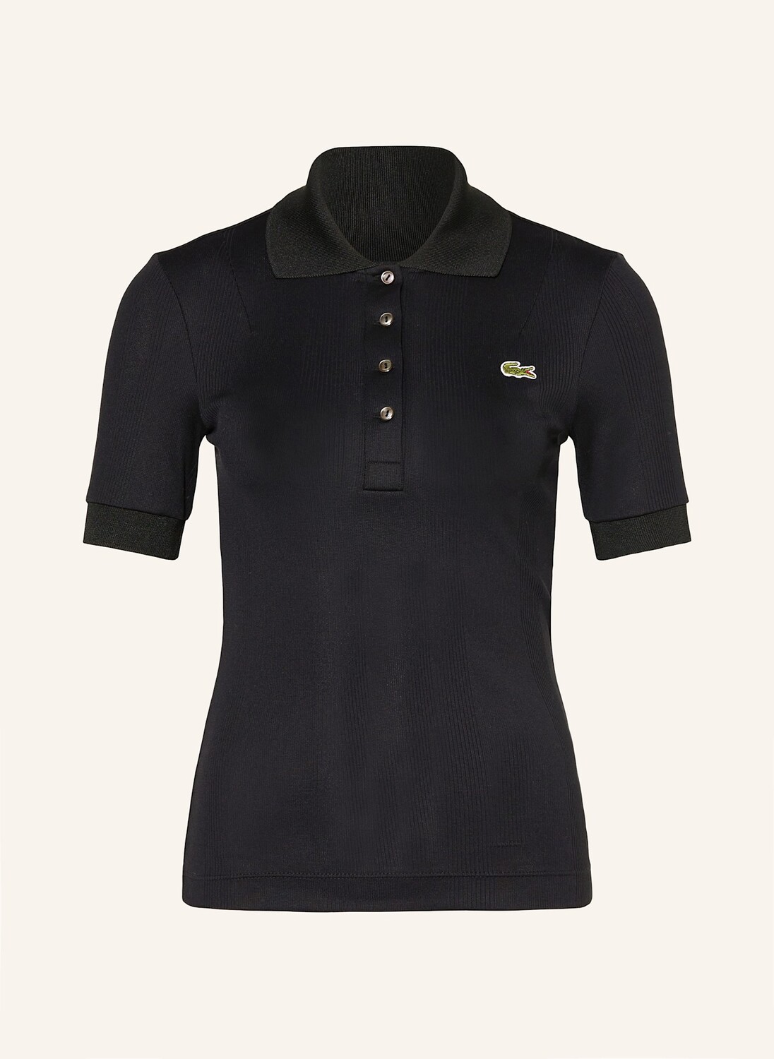

Рубашка-поло из джерси приталенного кроя LACOSTE, черный