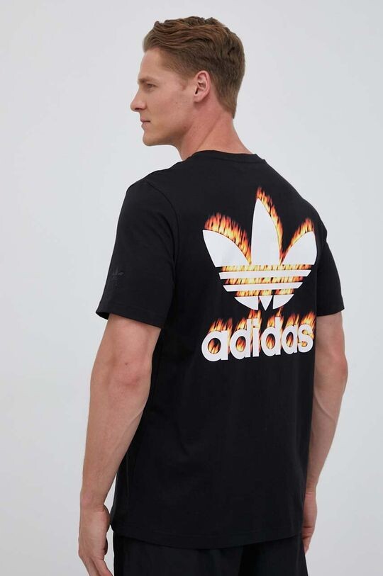 

Хлопковая футболка adidas Originals, черный