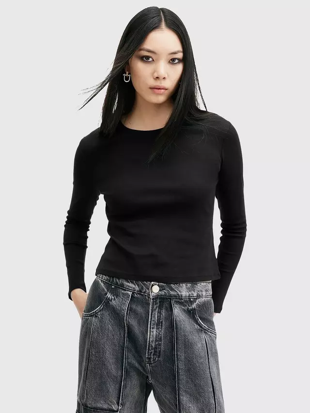 

Топ AllSaints Stevie Organic Cotton Long Sleeve, черный