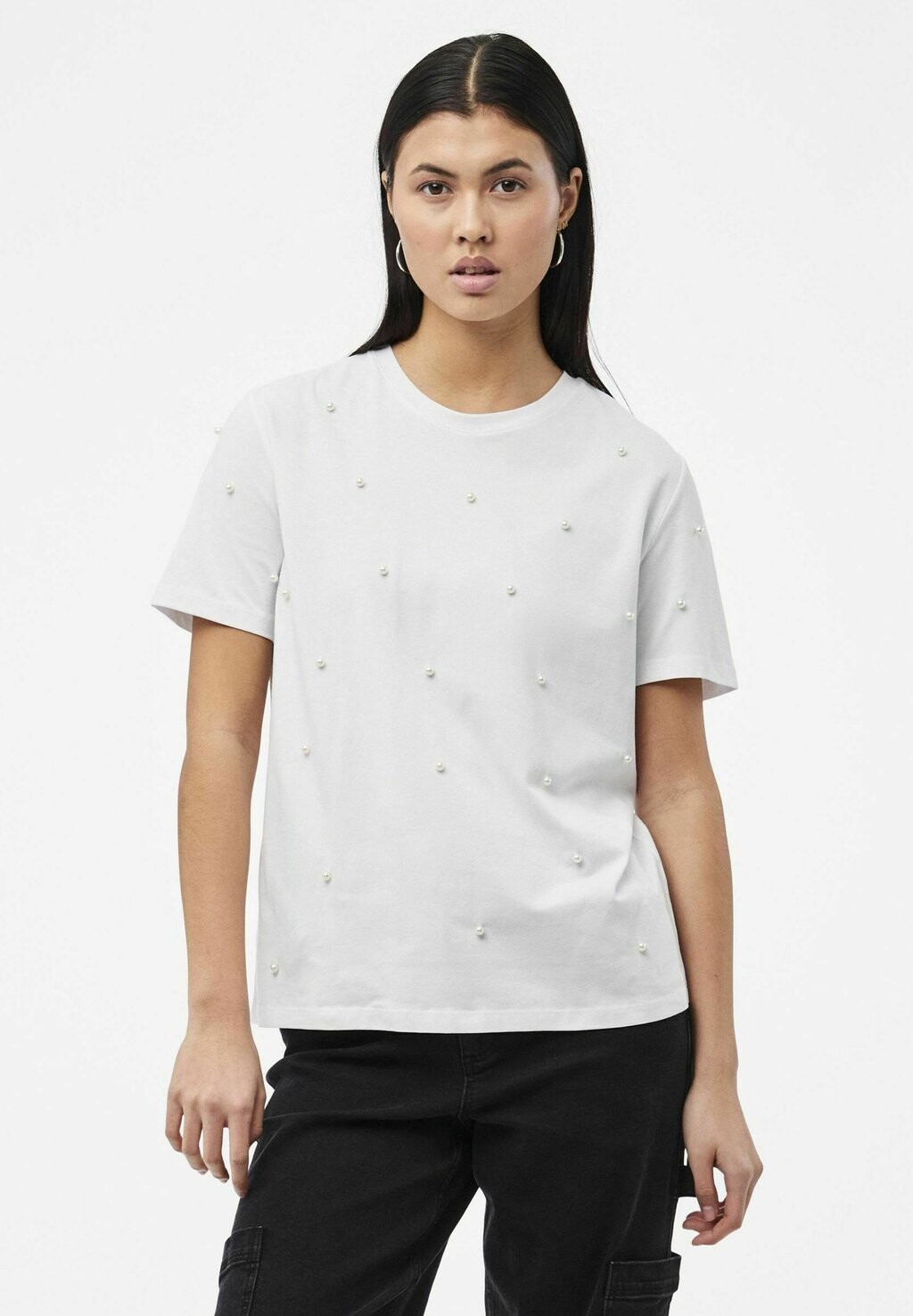 

Футболка с принтом MIT KURZEN ÄRMELN Pieces, цвет bright white