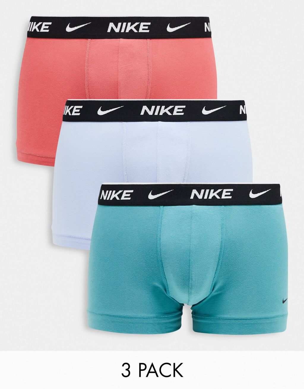 

Набор из трех хлопковых эластичных плавок Nike Dri-Fit розового, синего и зеленого цветов