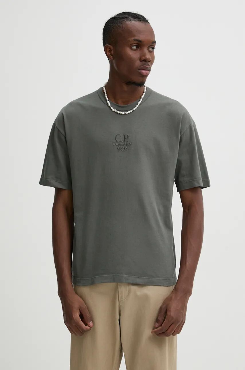 

C.P. Company Фирменная хлопковая футболка 20/1 Jersey Boxy Logo, зеленый