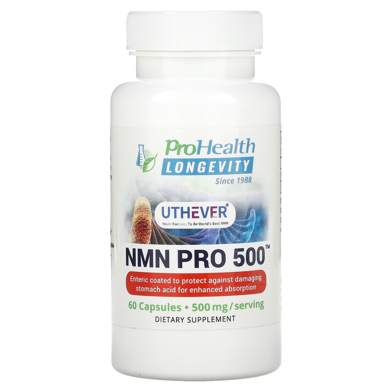 

NMN Pro 500, 250 мг, 60 капсул, ProHealth Longevity