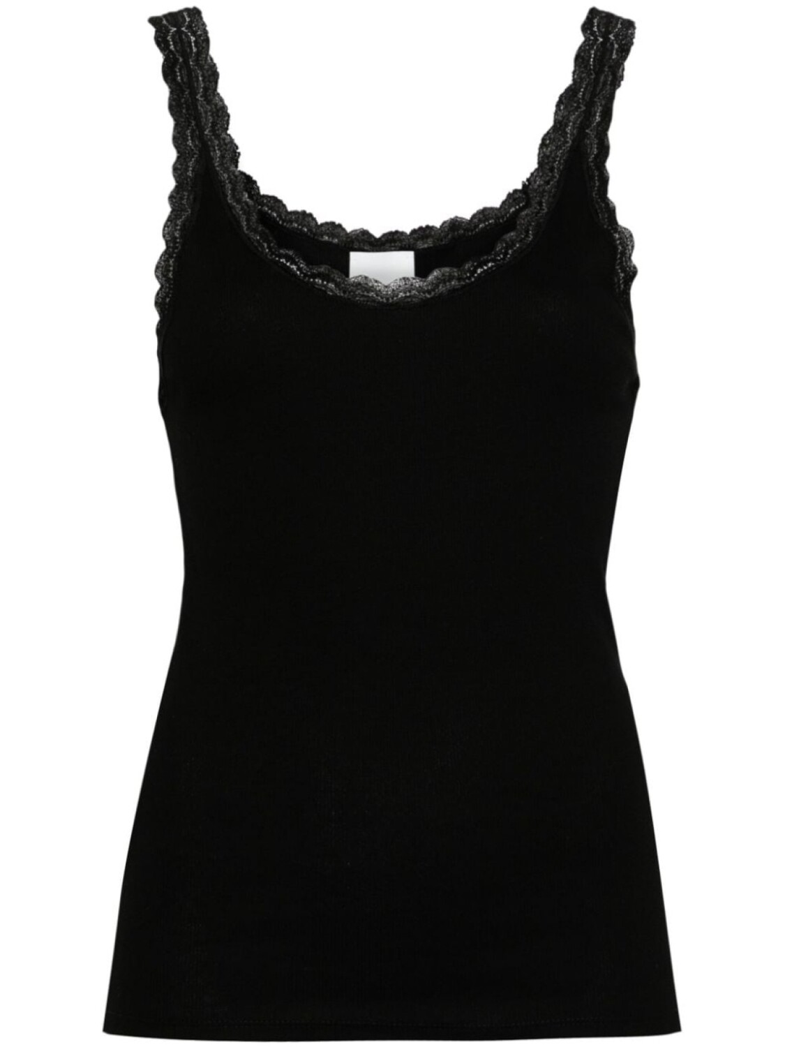 

Allude топ в рубчик с кружевной отделкой, черный