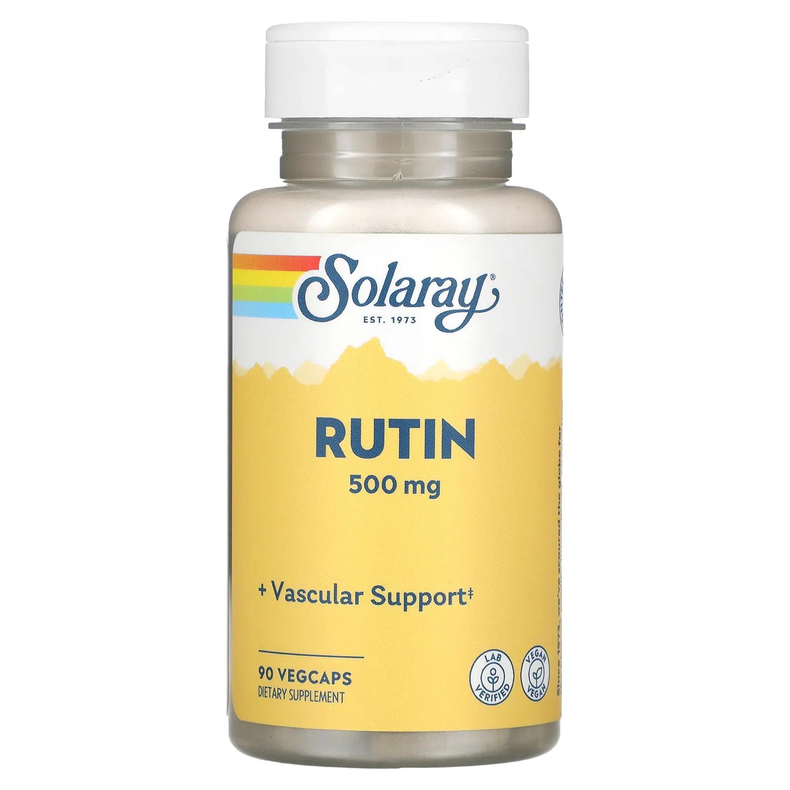 Solaray Rutin 500 mg 90 VegCaps solaray organic grown fermented cordyceps 500 mg 60 vegcaps