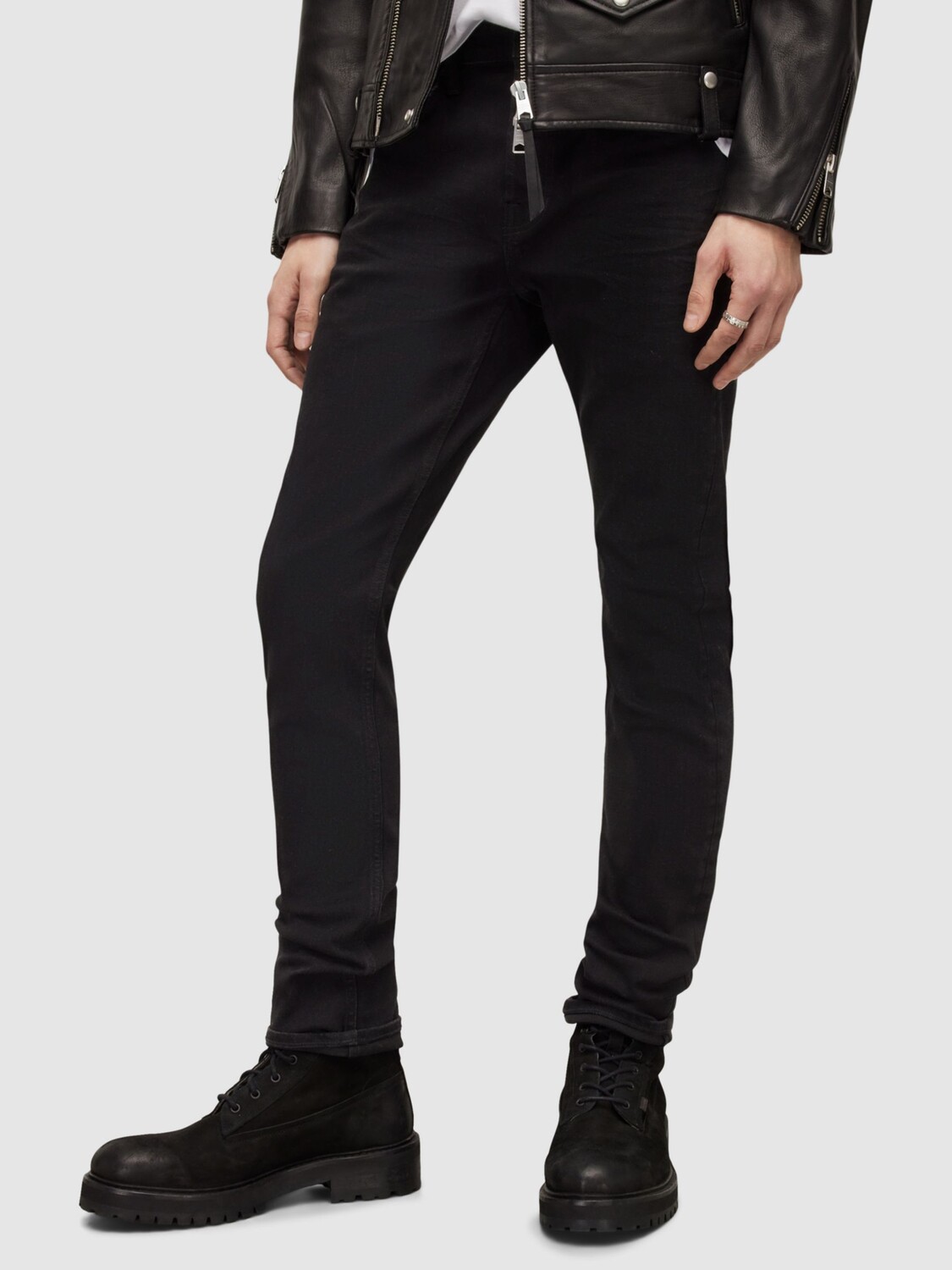 

Джинсы AllSaints Cigarette Slim, угольно-черный цвет