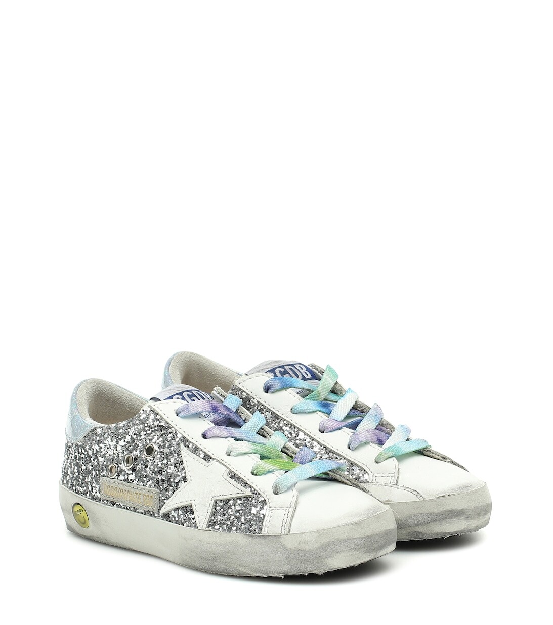 

Кроссовки Superstar с блестками и кожей Golden Goose, серебряный