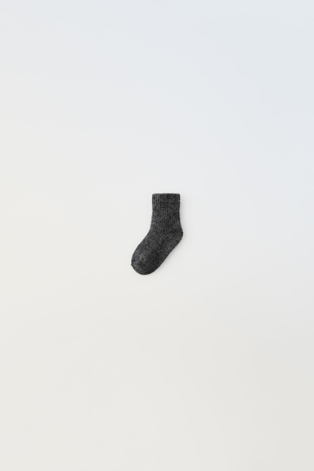 Носки из кашемира ZARA, антрацитовый серый