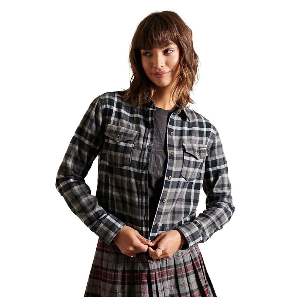 

Рубашка Superdry Heritage Check Cropped, черный