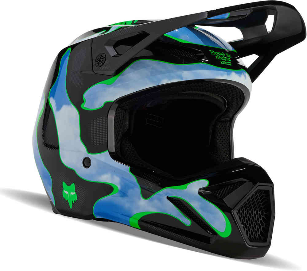 Шлем для мотокросса V1 Atlas MIPS FOX, черный/зеленый/синий