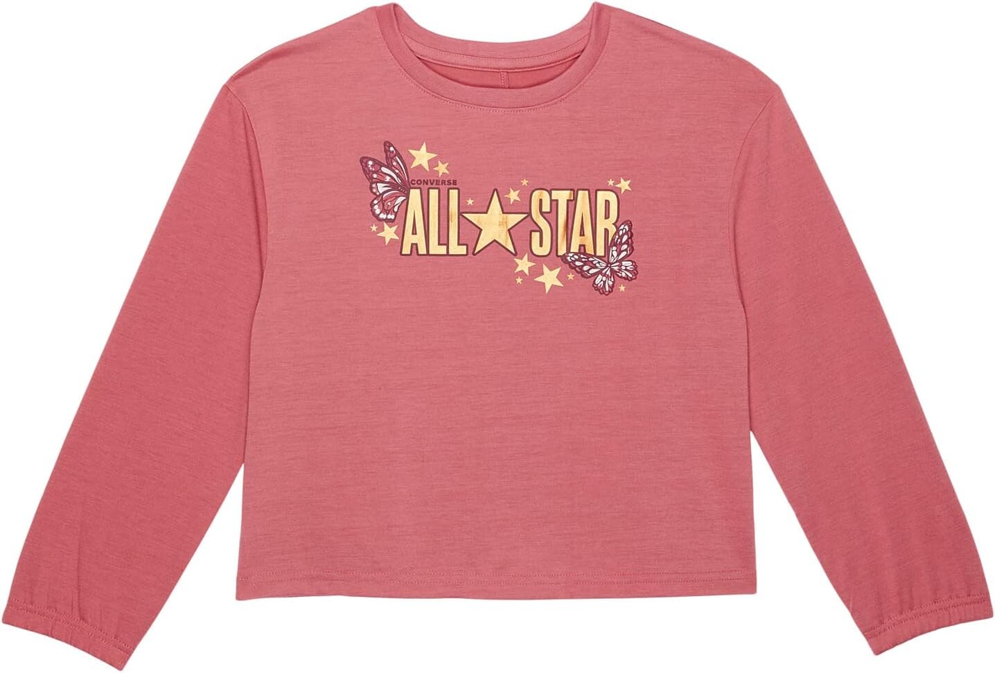 

Топ Converse Long Sleeve Twist Back Boxy Top, цвет Madder Pink