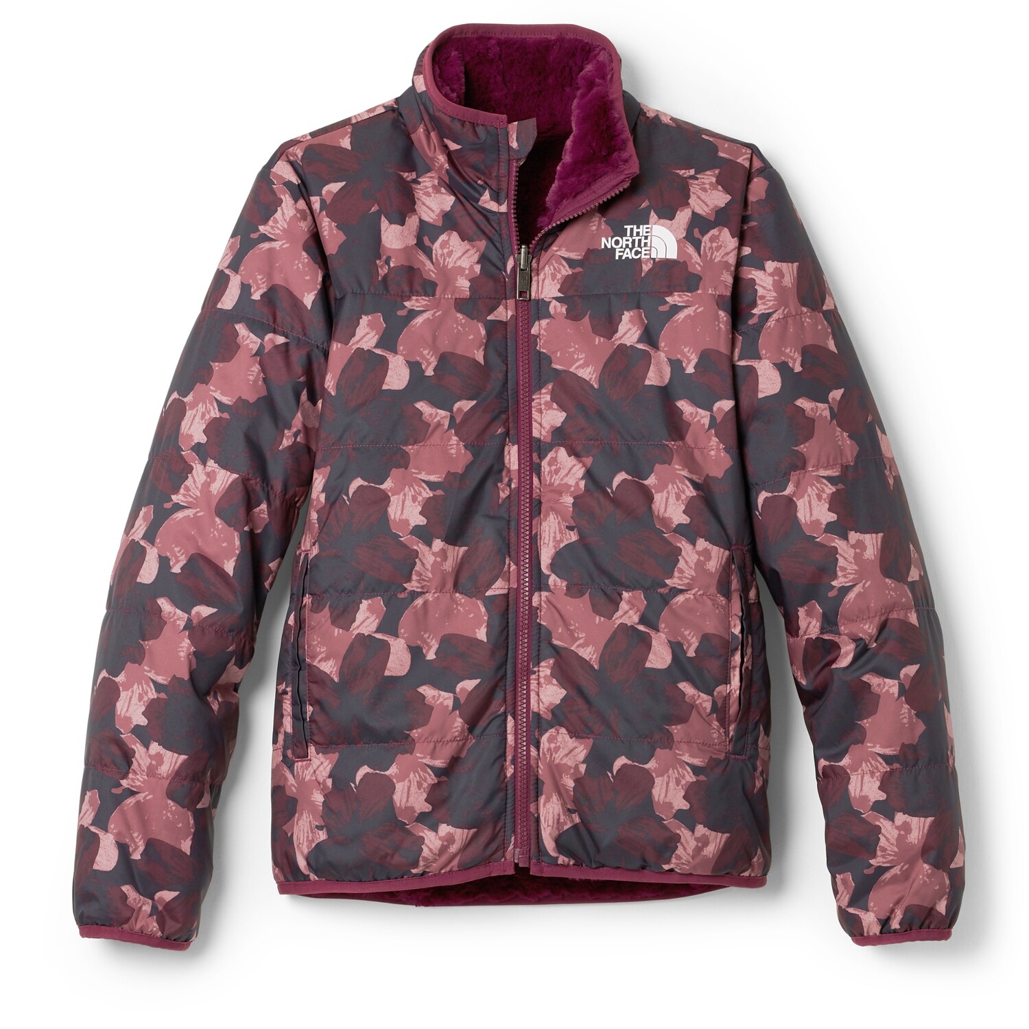 

Двусторонняя утепленная куртка Mossbud Swirl — для девочек The North Face, красный