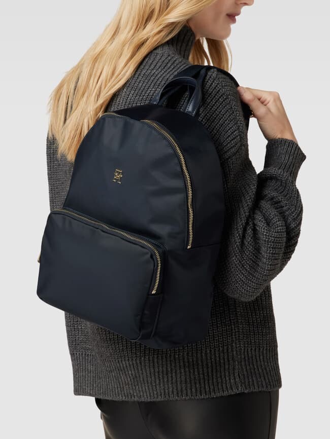 

Рюкзак с аппликацией этикетки, модель "МАК" Tommy Hilfiger, темно-синий
