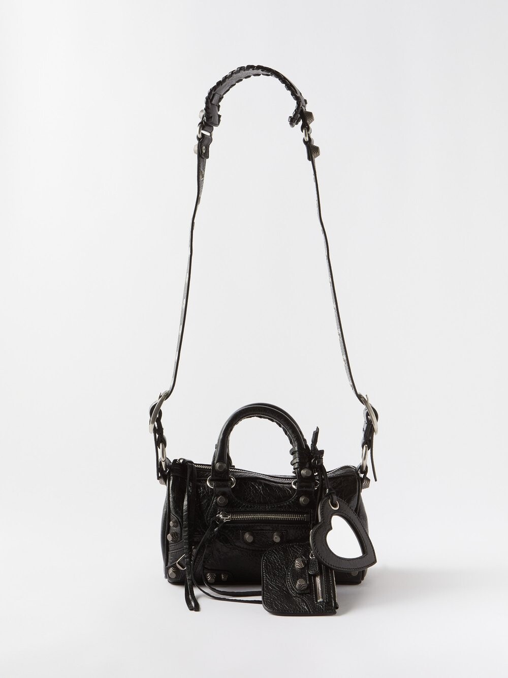 

Миниатюрная кожаная дорожная сумка через плечо le cagole Balenciaga, черный