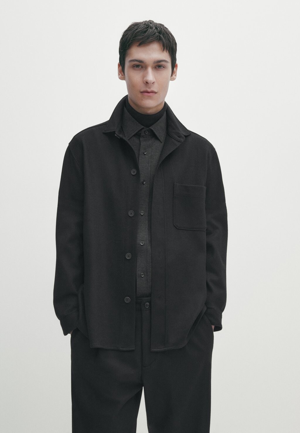 

Рубашка Lightweight And Blend Massimo Dutti, черный