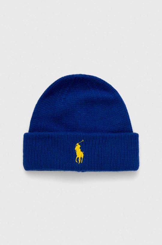 Шерстяная шапка Polo Ralph Lauren, синий