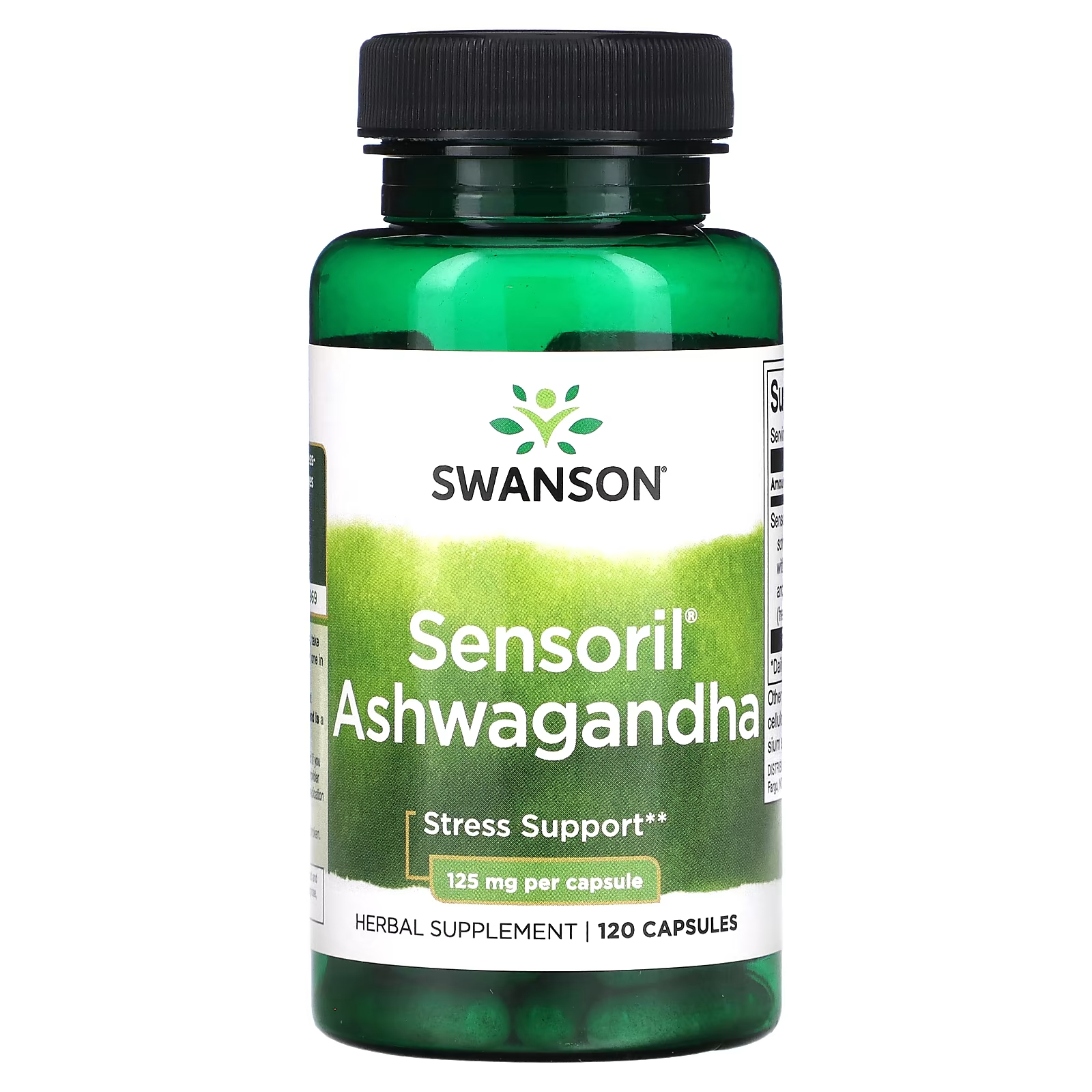 Swanson Sensoril Ашваганда 125 мг 120 капсул swanson ашваганда и черный перец с высокой усвояемостью 120 капсул