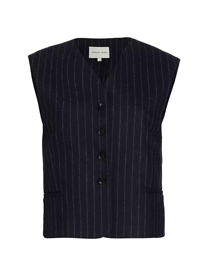

Индивидуальный жилет в тонкую полоску Loulou Studio, цвет navy stripes