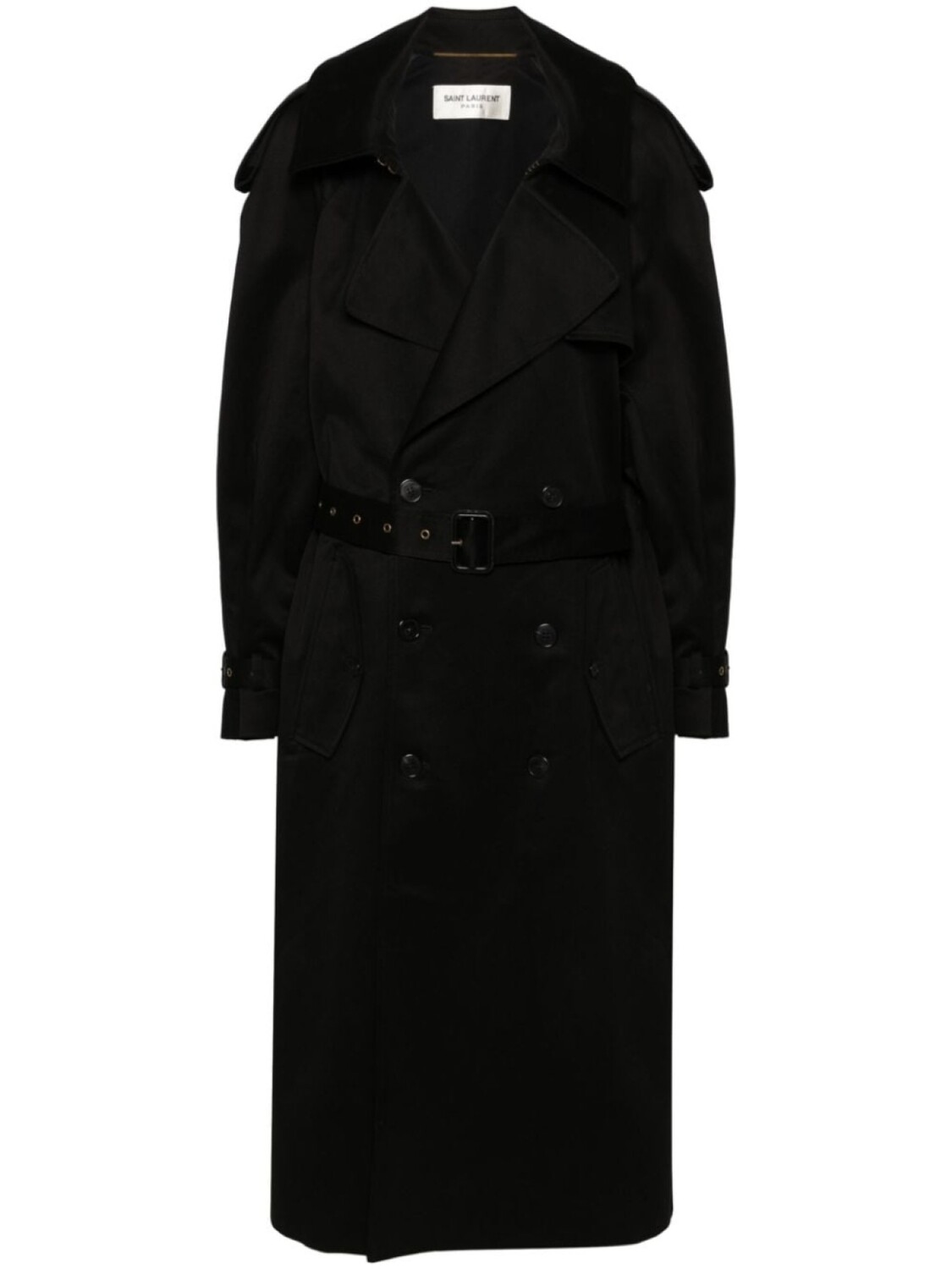 

Saint Laurent габардиновый тренч, черный