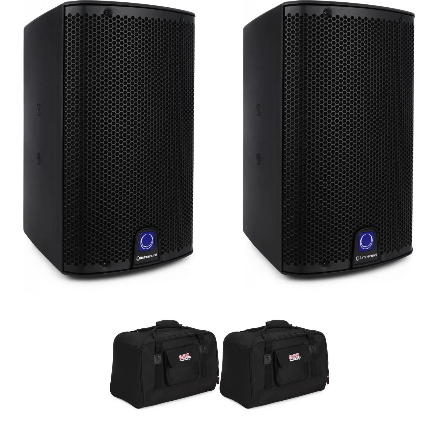 

Пара 8-дюймовых активных динамиков Turbosound iQ8 2500 Вт в чехлах