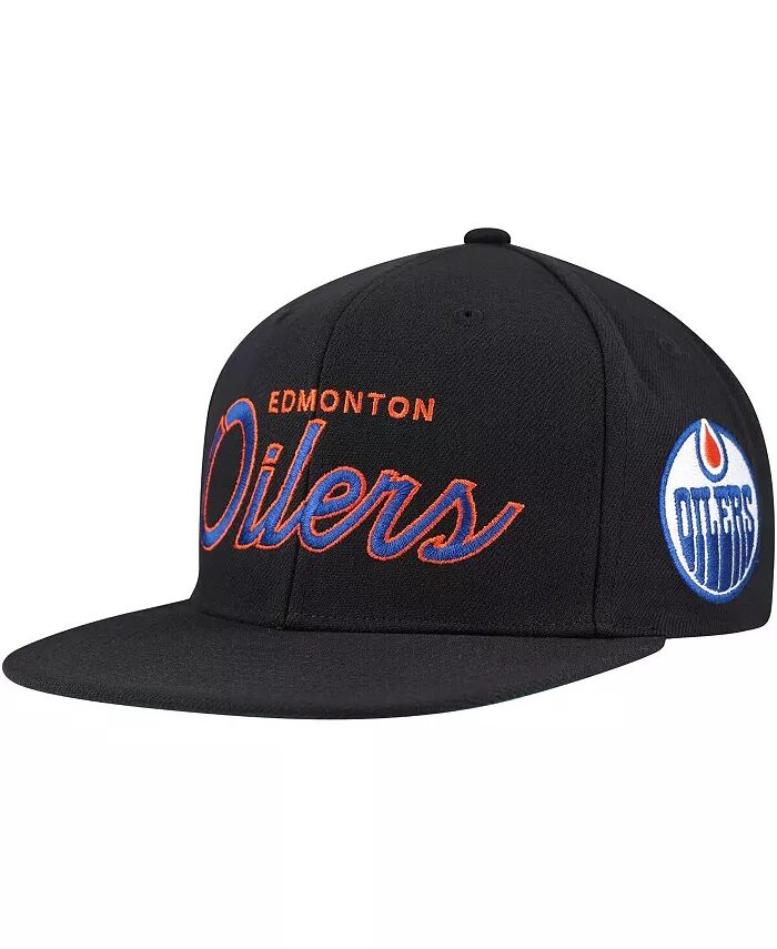 

Мужская черная кепка Edmonton Oilers Core Team Script 2.0 Snapback Mitchell & Ness, черный