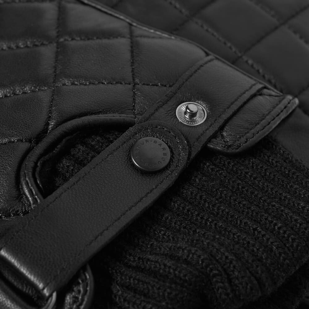 

Стеганые кожаные перчатки Barbour, черный