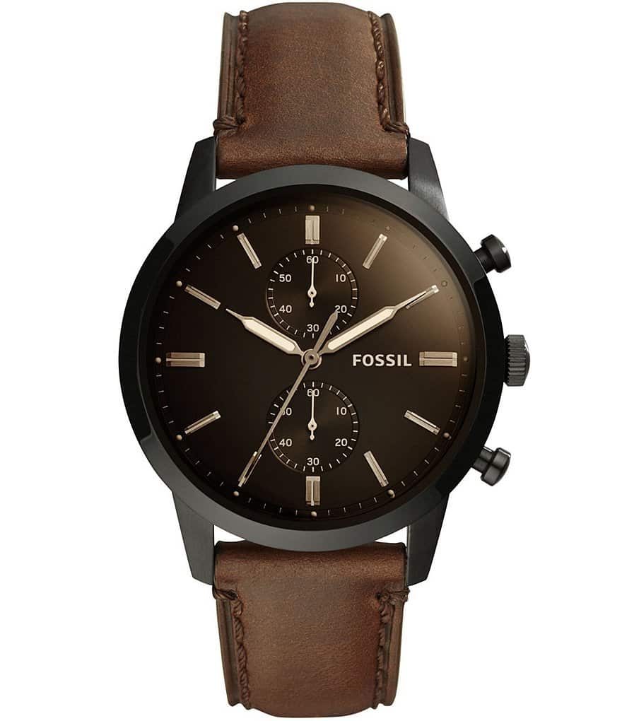 Коричневые кожаные часы Fossil Townsman с хронографом, коричневый fossil goodwin fs5412 с хронографом