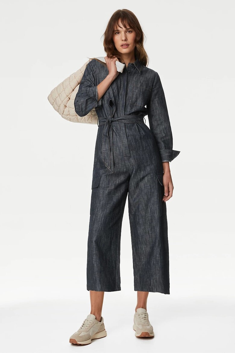 

Короткий джинсовый комбинезон Marks & Spencer, синий