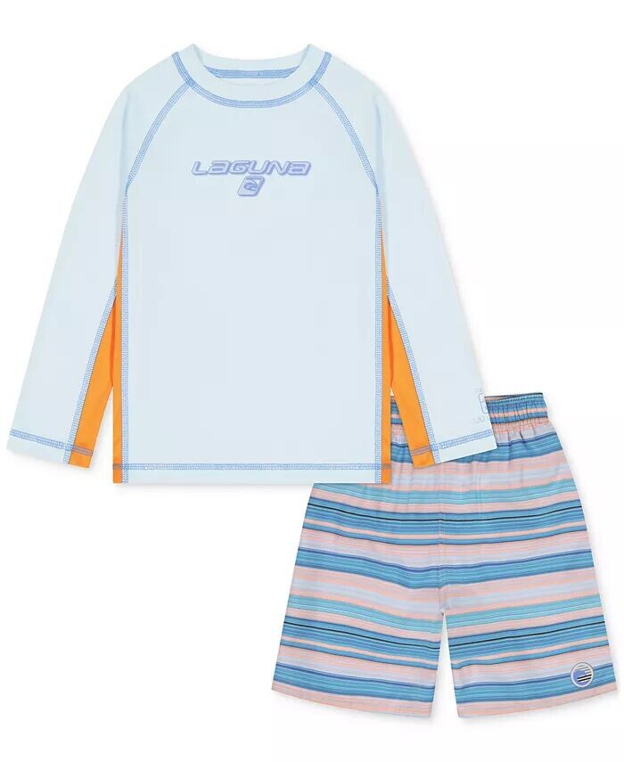 

Little Boys Sundown Stripe Out, 2 шт. Комплект купальника и плавок Laguna, оранжевый
